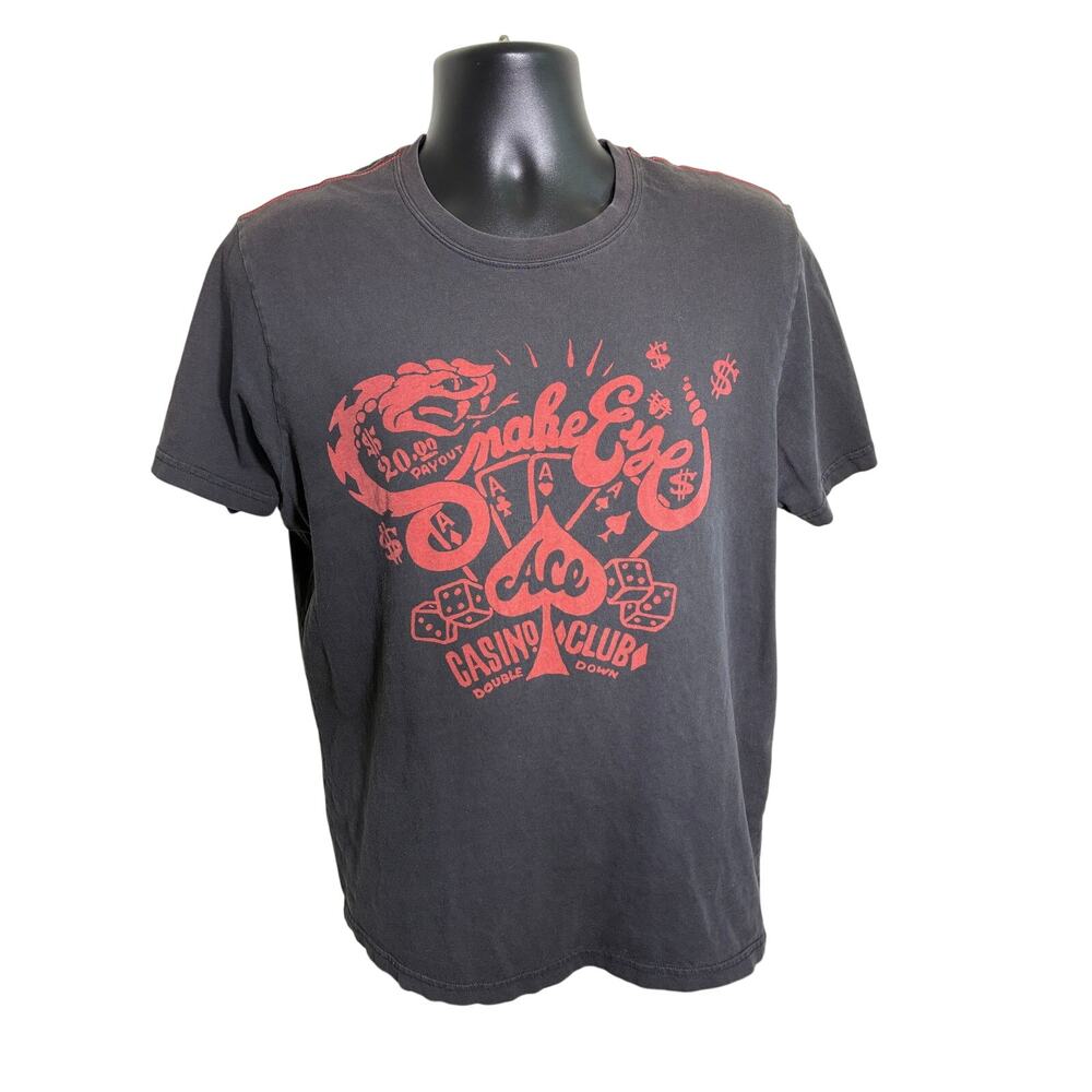 Lucky Brand Snake Eyes Casino Club Graphic T-Shirt XL